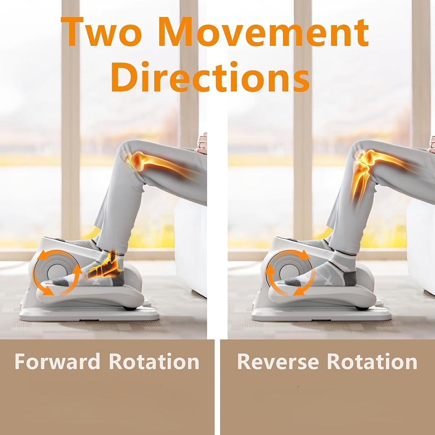 Under Desk Elliptical Machine – 12-Speed Electric Seated Leg Exerciser, Quiet & Portable Foot Pedal Trainer with Remote