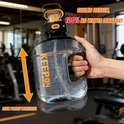 Large Sports Water Bottle with Straw Lid Handle 1500ml 2200ml Leak-Proof Lockable Food-Grade PP PC Hydration Bottle for Gym Fitness Hiking
