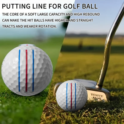 Golf Balls 6pcs Long Distance High Speed with 360-Degree Aiming Line Add 40+ Yards Distance Durable Performance Golf Ball Set for Men Women