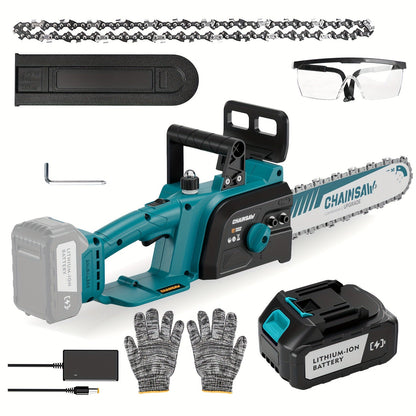 Cordless Brushless Chainsaw with 6- or 12-Inch Bar, One- or Two-Battery Kits in Purple, Green, Teal or Yellow