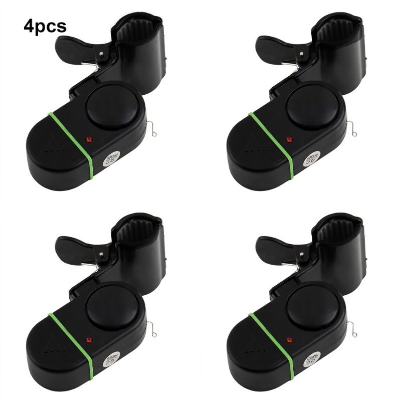 Fishing Bite Alarm Bell 4pcs Set with Sound Alert and Light Indicator, Sensitive Fish Hook Alarm for Fishing Rod Night Fishing Carp Fishing