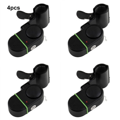 Fishing Bite Alarm Bell 4pcs Set with Sound Alert and Light Indicator, Sensitive Fish Hook Alarm for Fishing Rod Night Fishing Carp Fishing