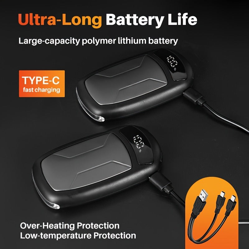 Rechargeable Hand Warmers with COB Light 2 Pack, Magnetic USB Electric Pocket Hand Warmer 12 Hours Heat, Portable Reusable Handwarmer