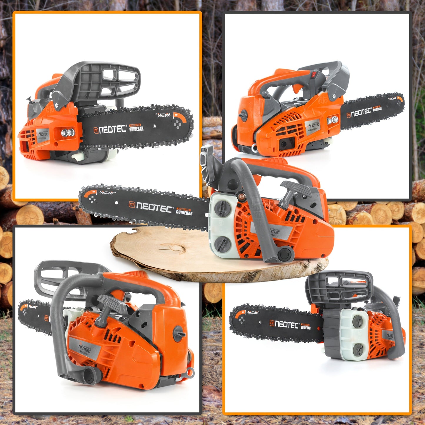 25.4CC 12-Inch Top-Handle Gas Chainsaw with Two-Stroke Engine and Pictured Accessory Group