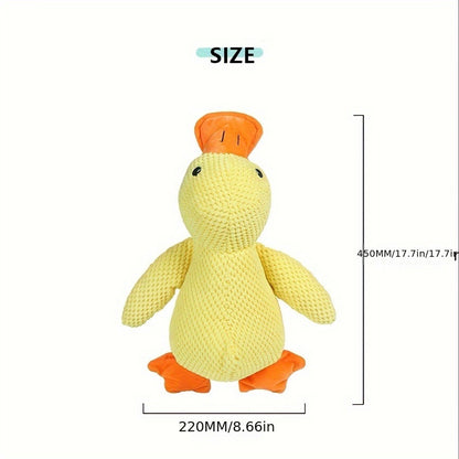 Large Plush Duck Dog Toy with Squeaker – Bite-Resistant Soft Chew Toy for Puppies & Large Breed Dogs, Durable Teething Toy for Golden