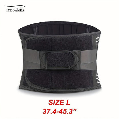 Lumbar Support Belt with 6 Stays & 16-Hole Mesh – Breathable Back Brace for Men Women, Anti-Skid Waist Support for Work