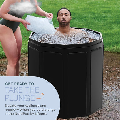 Cold Plunge Tub Foldable Ice Bath, 95-Gallon 34"x34"x30" Portable Cold Water Therapy Tub for Indoor & Outdoor Recovery