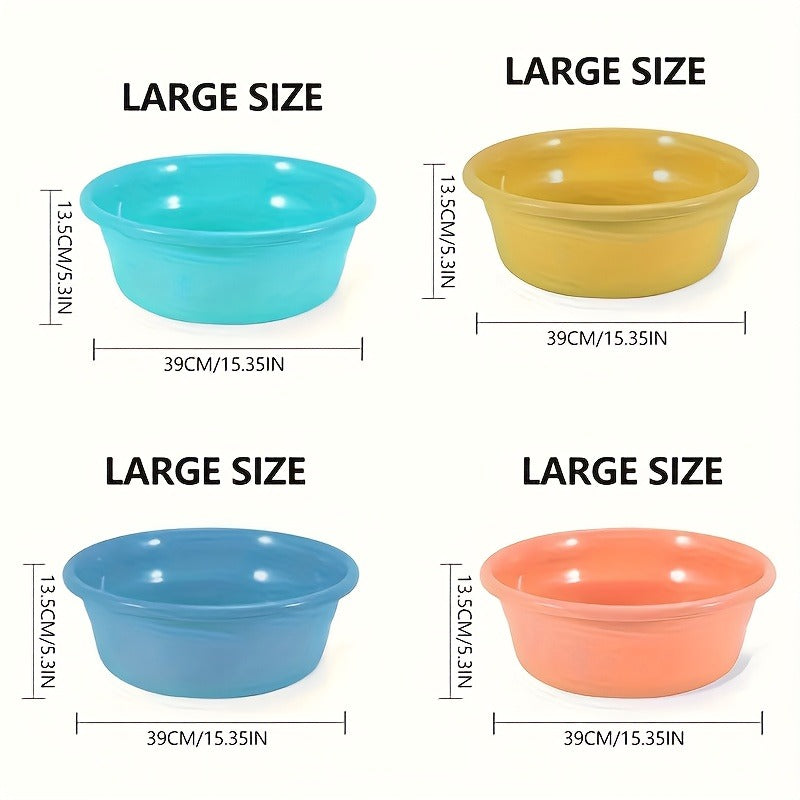 Plastic Wash Basin 12 Quart Stackable Round Tub – Portable Household Washing Bowl for Kitchen, Camping, Face Washing