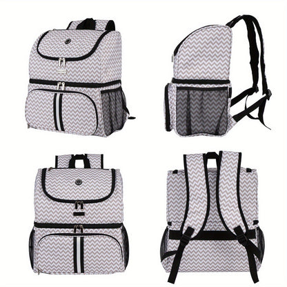 Pet Travel Backpack Double Layer Dog Cat Supplies Bag with 2 Collapsible Bowls 2 Food Baskets Portable Organizer for Outdoor Hiking Camping