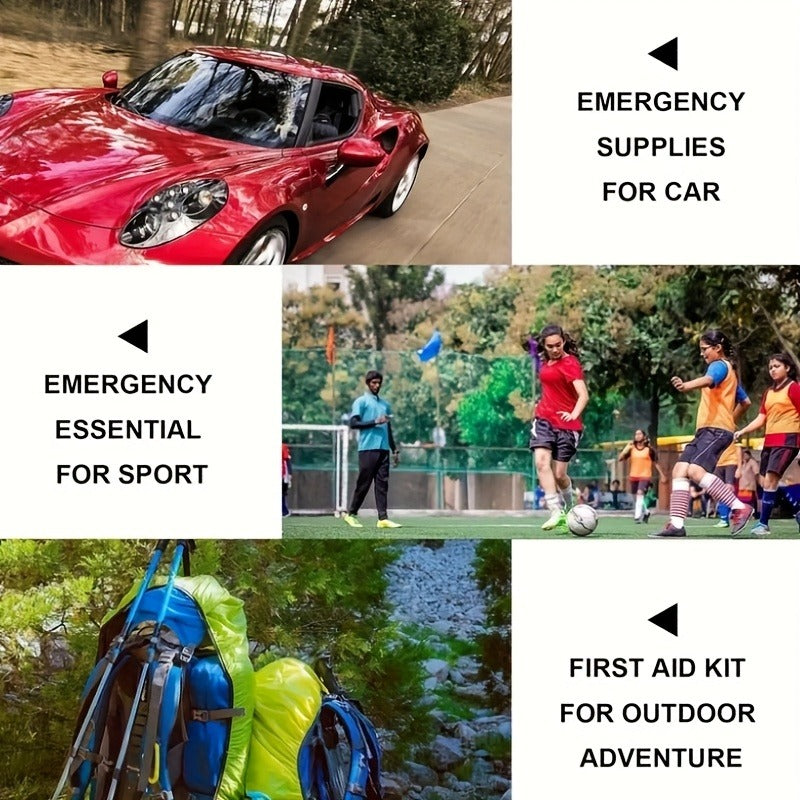 344-Piece First Aid Supply Kit in Compact Red Zipper Case with Listed 30-Category Assortment