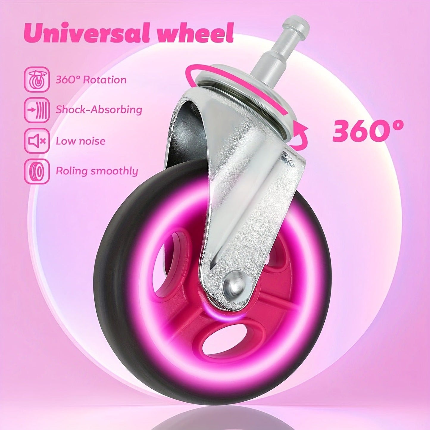 Collapsible Utility Cart Foldable Shopping Trolley 4-Wheel 360° Swivel Locking Brake Portable Dolly for Grocery Mall Camping Pink Purple
