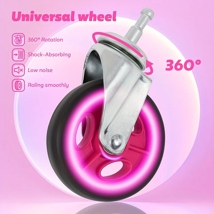 Collapsible Utility Cart Foldable Shopping Trolley 4-Wheel 360° Swivel Locking Brake Portable Dolly for Grocery Mall Camping Pink Purple