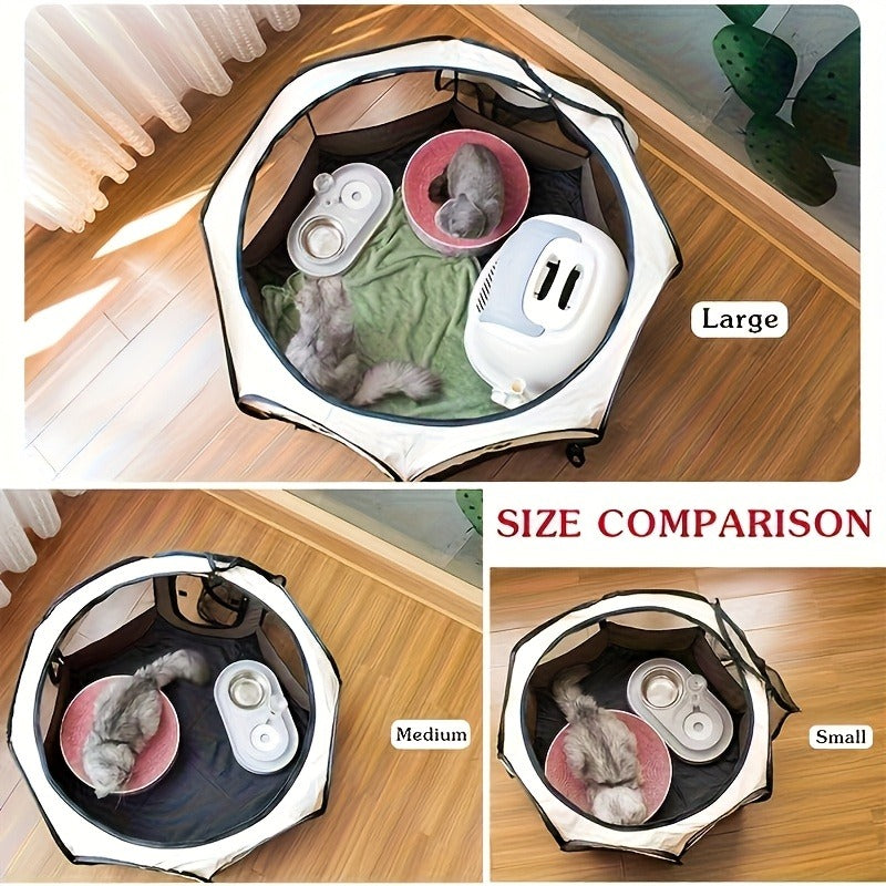 Foldable Octagonal Pet Tent & Playpen – Oxford Cloth Scratch-Resistant Dog Cage & Cat Kennel for Indoor & Outdoor Use