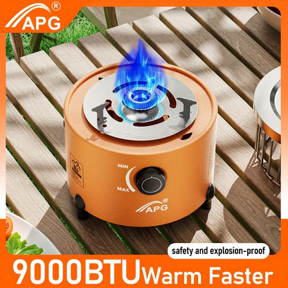 Portable Propane Camping Stove Heater 9000 BTU, 3-in-1 Indoor Outdoor Gas Burner with Adjustable Flame