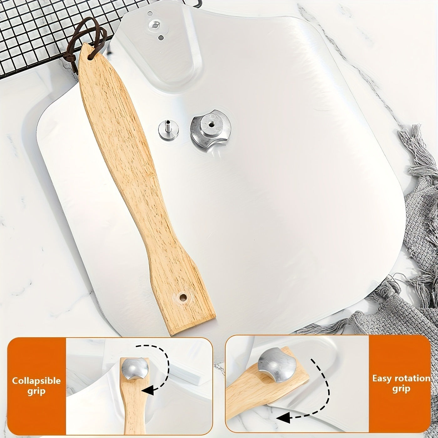 Pizza Stone Set 7-Piece with Tools – Cordierite Baking Stone with Stainless Steel Peel Cutter Brush & Heat-Resistant Gloves | Crispy Crust