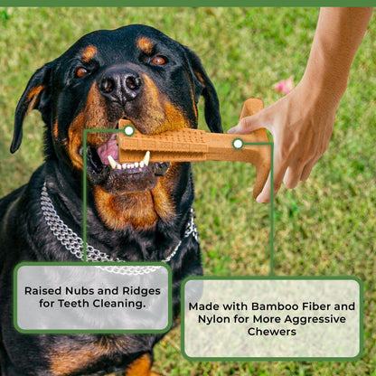 Dog Dental Chew Toy T-Shape with Textured Ridges & Ergonomic Grip – Non-Splintering Durable Chew Toy for Aggressive Chewers