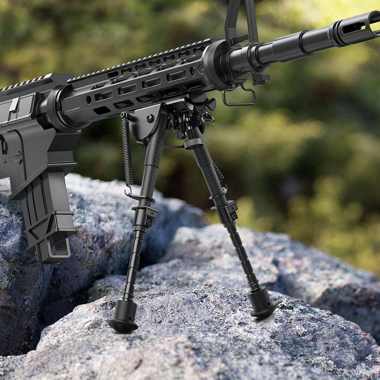 Aluminum Alloy Tactical Rifle Bipod – Adjustable 6-9 Inch Spring Return Legs, M-LOK Compatible, Collapsible Shooting Support for Hunting
