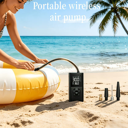 Portable Wireless Tire Inflator Air Compressor Digital Display Fast Pump Lithium Battery for Car Motorcycle Bike Emergency Inflation