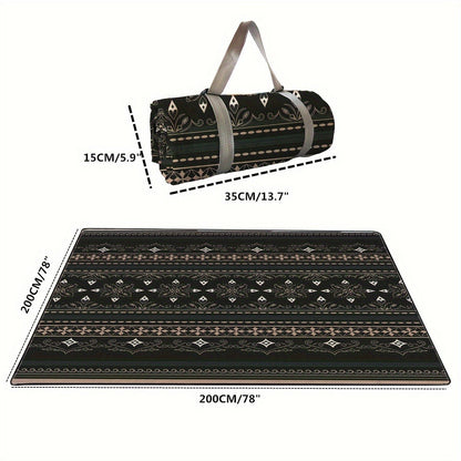Foldable Picnic Mat 78x78in Dual Layer 240T Polyester & 210D Oxford Cloth Printed Outdoor Beach Mat for Camping