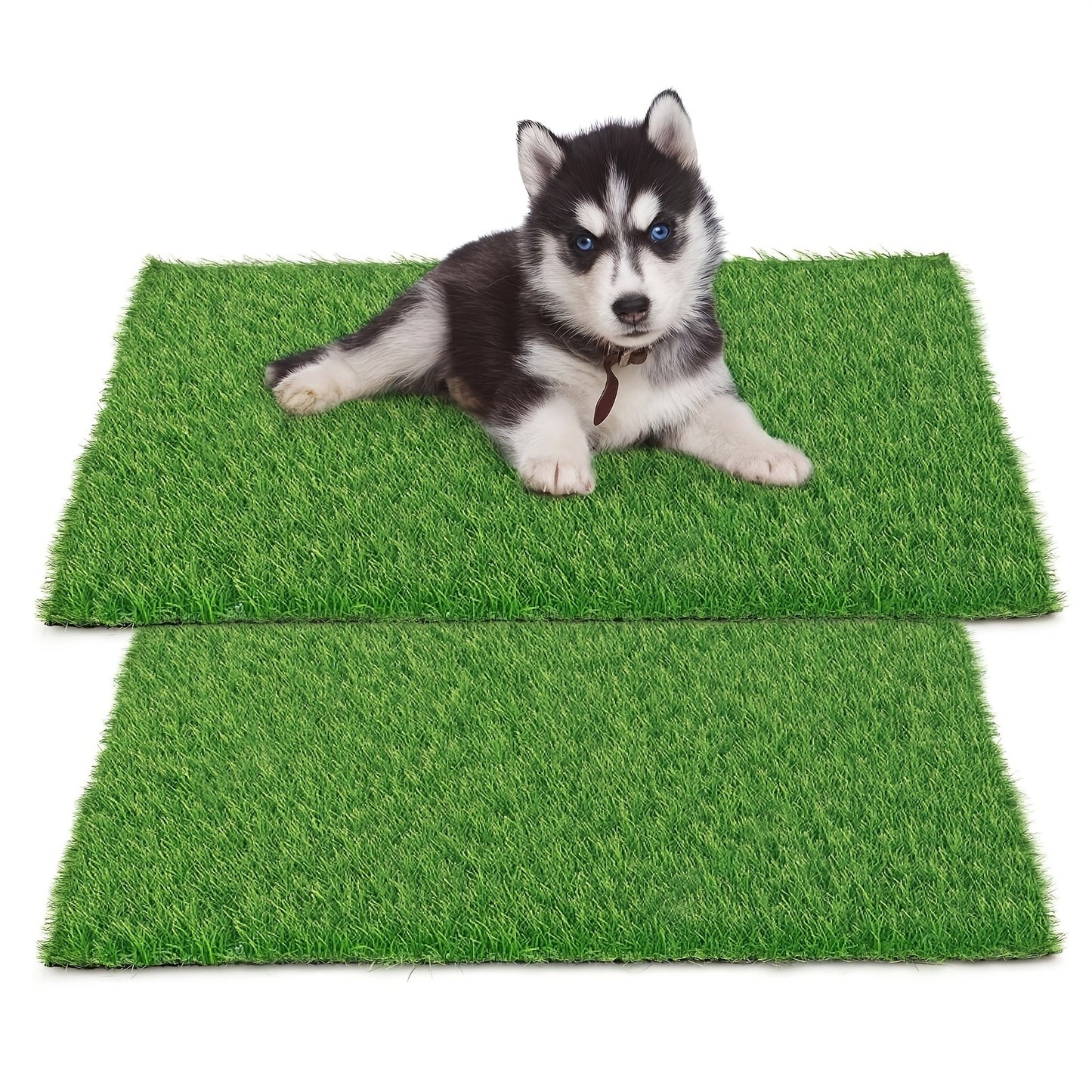 Dog Potty Training Grass Mat – 2 Pack Washable Artificial Turf Pad with Odor Control & Drainage, Reusable Indoor Outdoor Pet Pee Mat
