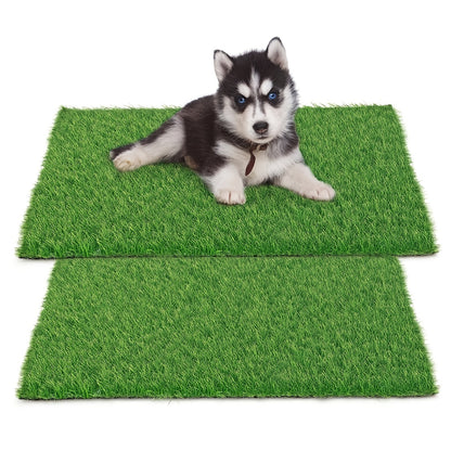 Dog Potty Training Grass Mat – 2 Pack Washable Artificial Turf Pad with Odor Control & Drainage, Reusable Indoor Outdoor Pet Pee Mat