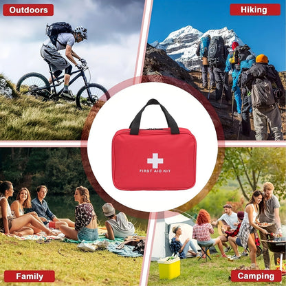 152-Piece First Aid Kit with Red Handled Organizer, Mesh Dividers, Scissors, Forceps and Packed Supplies