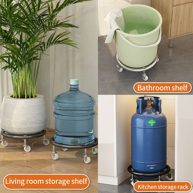 Propane Tank Dolly with 4 Locking Wheels, Gas Cylinder Cart & Movable Base for Tanks, Garden Pots & Storage