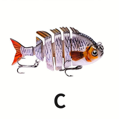 Fishing Lure Set 3pcs Realistic 6-Section Swimbait – Multi-Jointed Hard Bait for Bass, Trout, Pike & Freshwater Fish | Lifelike Swimming
