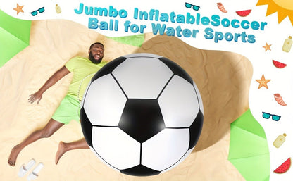Giant Inflatable Soccer Ball for Indoor & Outdoor Use – Large Beach Ball for Pool Parties, Backyard Games, Playground Kickabout & Events