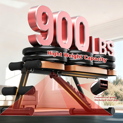 Adjustable Weight Bench 6-in-1 Foldable – Flat Incline Decline, Resistance Bands, Preacher Curl & Leg Developer, 770lb Capacity