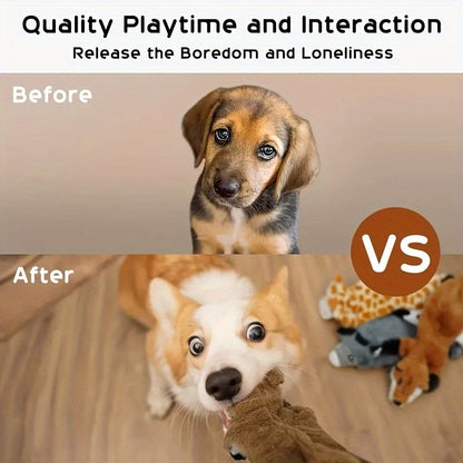 Durable Chew Toys for Dogs, Squeaky Dog Chew Toys Set – Durable Interactive Rubber Chew Toys for Small Medium Large Dogs