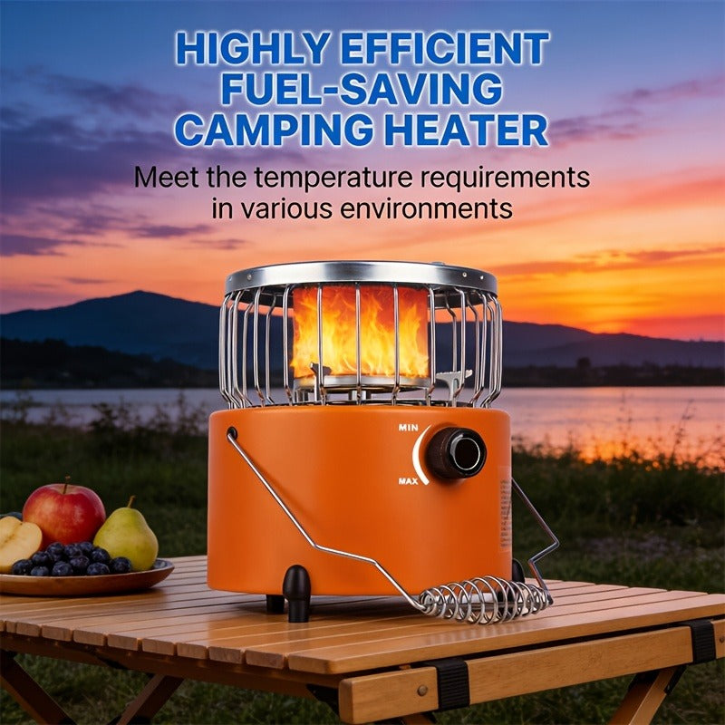 Camping Gas Stove Heater 9000 BTU 2-in-1 Portable Propane Indoor Outdoor Stove with Adjustable Flame