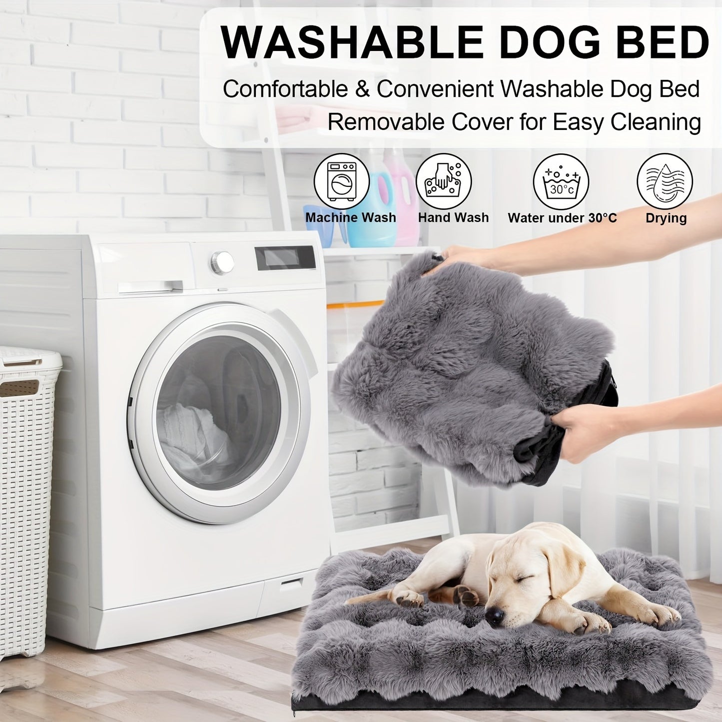 Orthopedic Dog Bed for Large Dogs – XL XXL Memory Foam Pet Bed with Removable Washable Cover, Anti-Slip Base