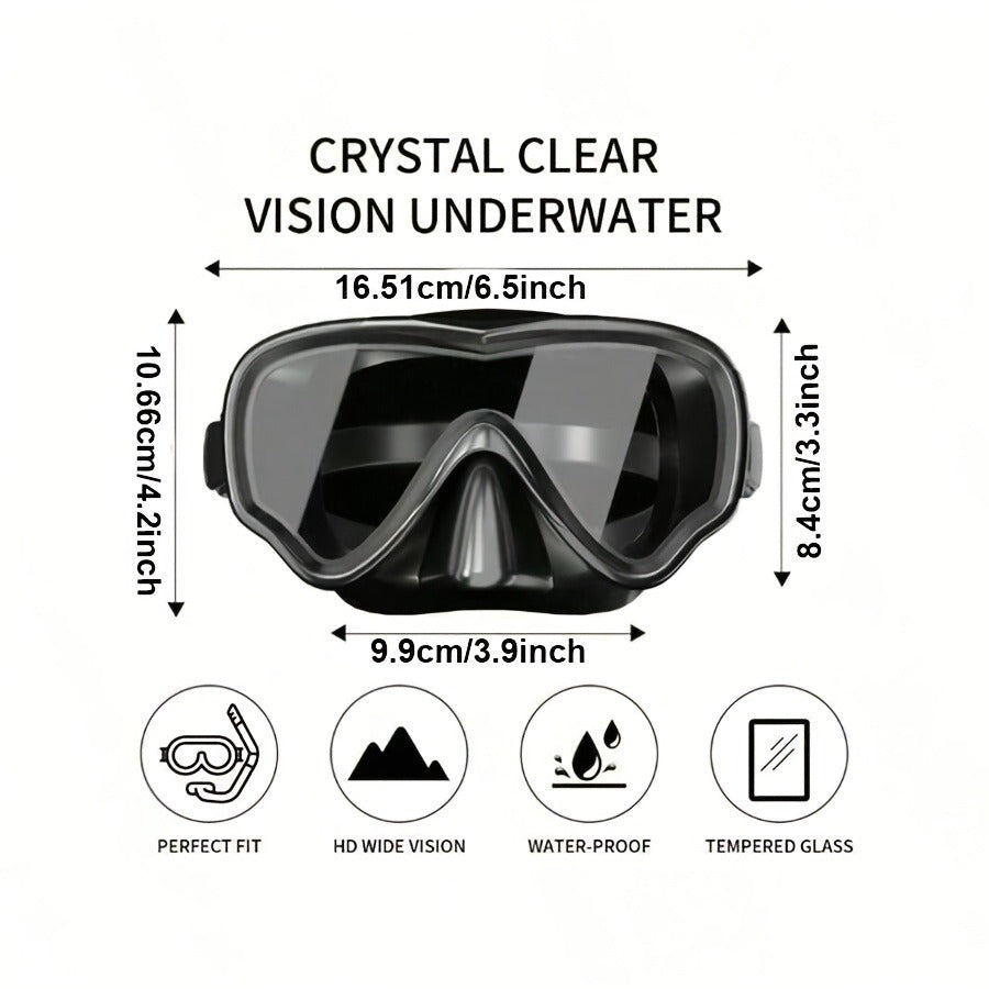 Panoramic HD Diving Mask Anti-Fog Tempered Glass Snorkel Mask with Nose Cover for Adults Youth Scuba Diving Snorkeling Swimming Pink Blue