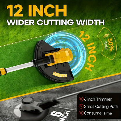 Cordless String Trimmer for DeWalt 20V Max, 12-Inch 20000RPM Brushless 3-in-1 Weed Eater with Auto-Feed