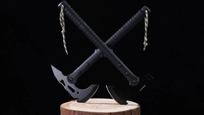 Tactical Tomahawk Axe 2-Pack – Camping Hatchet with Spike, Hammer, Bottle Opener, Hex Wrench & Sheath | Survival Axe for Hiking Trekking