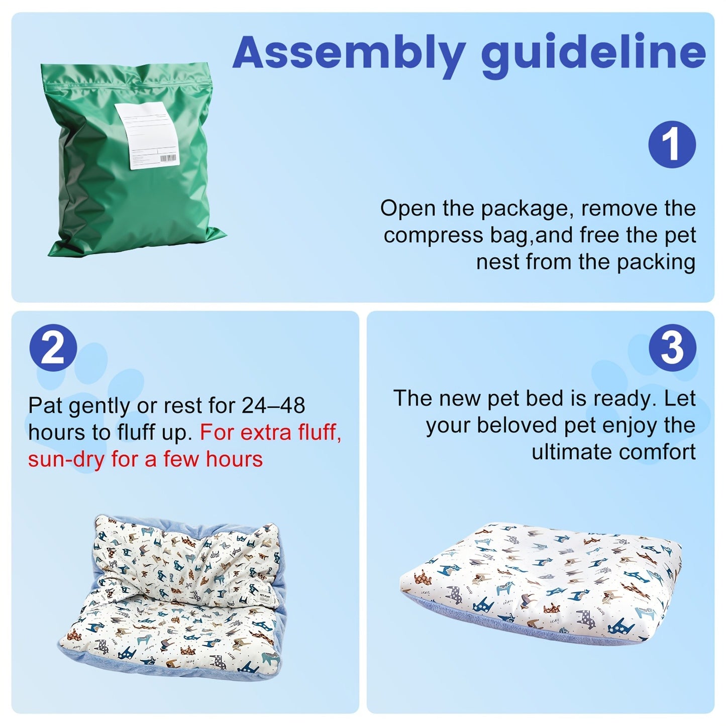 Breathable Washable Dog Bed Mattress – All-Season Pet Mat with Removable Cover & Non-Slip Bottom