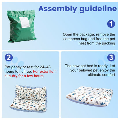 Breathable Washable Dog Bed Mattress – All-Season Pet Mat with Removable Cover & Non-Slip Bottom