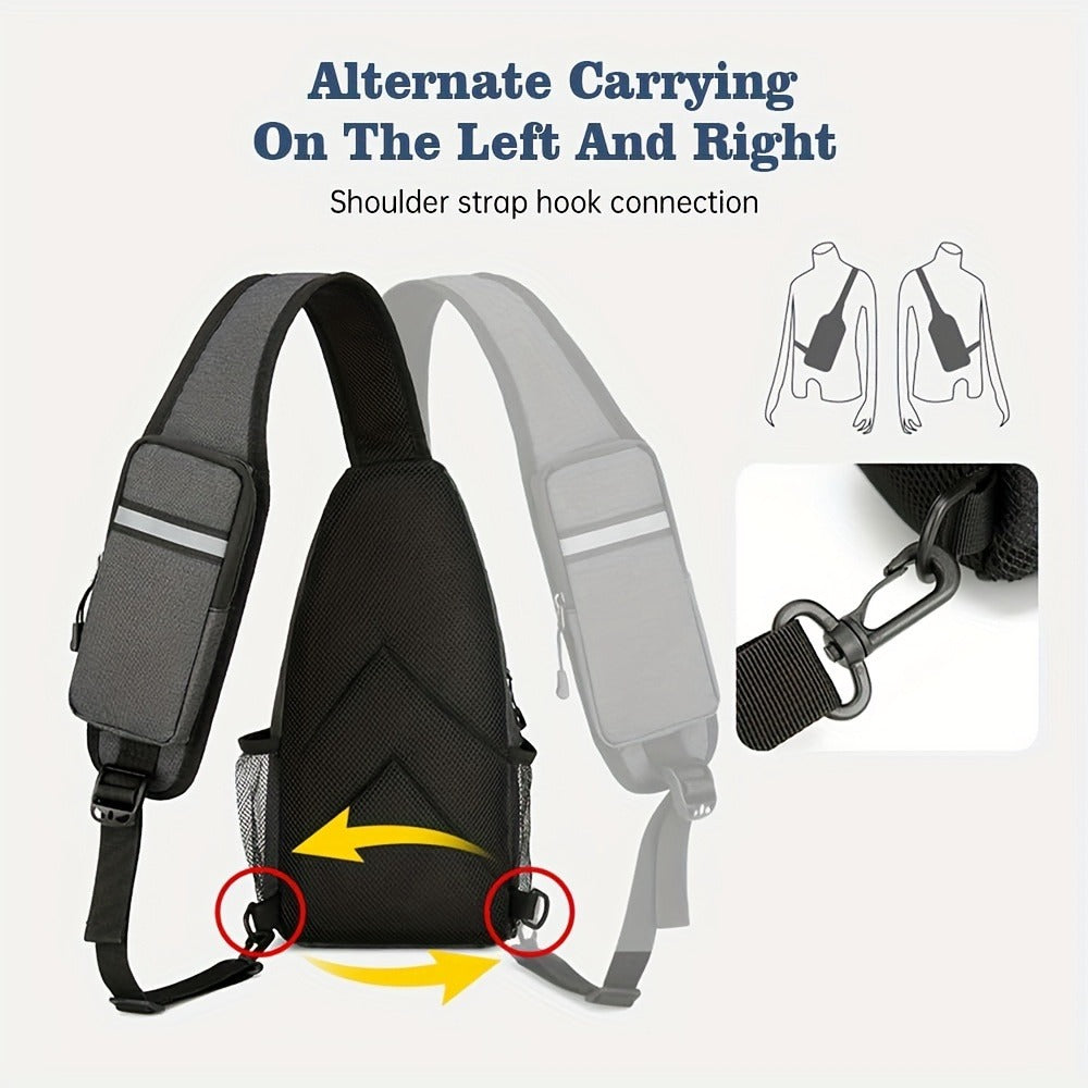 Lightweight Multi-Pocket Sling Crossbody Bag for Women and Men with Zip Compartments and 14 Color Styles
