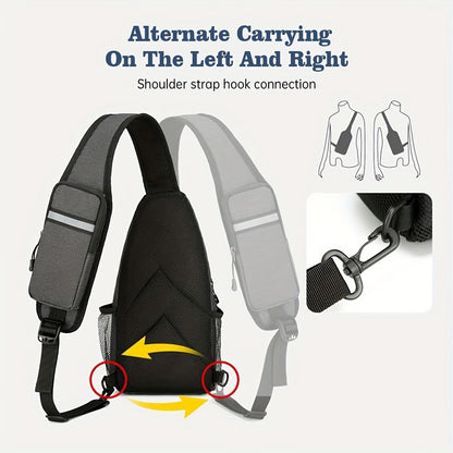 Lightweight Multi-Pocket Sling Crossbody Bag for Women and Men with Zip Compartments and 14 Color Styles