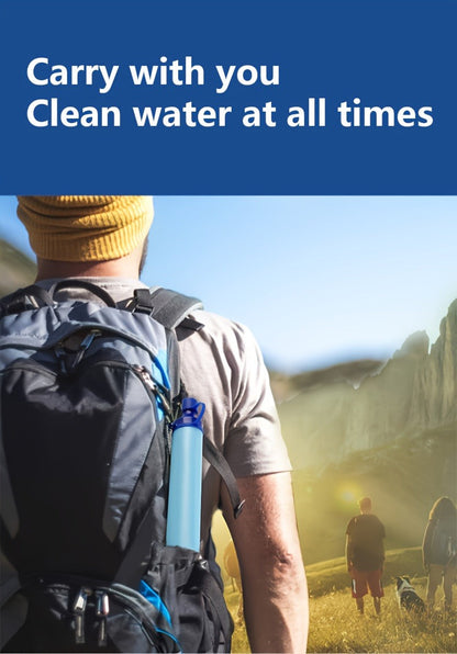 Portable Water Filter Straw for Outdoor Survival – Lightweight ABS Filtration Bottle for Hiking, Camping, Trekking & Emergency Use