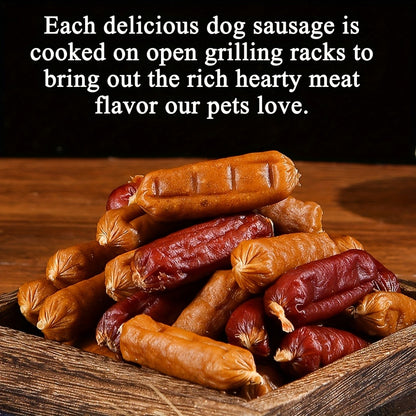 Soft Chew Dog Sausage Treats – Chicken & Duck Flavor, High Protein Fresh Meat Training Treats for Small, Medium & Large Dogs