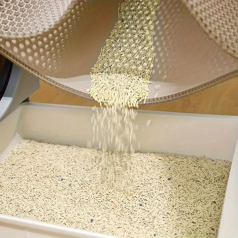 Cat Litter Mat Honeycomb Double Layer – Waterproof Urine-Proof Washable Litter Trapping Mat, Reduces Scatter & Easy to Clean