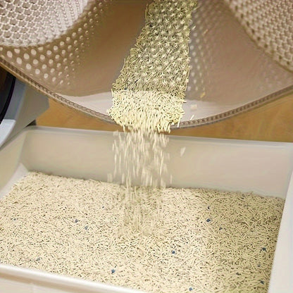 Cat Litter Mat Honeycomb Double Layer – Waterproof Urine-Proof Washable Litter Trapping Mat, Reduces Scatter & Easy to Clean
