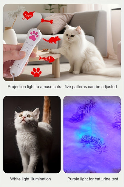 Cat Teaser Toy 7-in-1 USB Rechargeable – Interactive Wand Toy for Indoor Cats & Dogs, Feather Chaser Exercise Toy with Free Bonus Mouse Toy