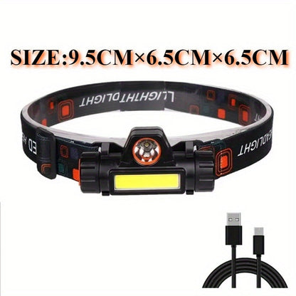 Rechargeable Headlamp 4 Pack, COB LED Head Lamp with Magnetic Base, USB Rechargeable Super Bright Headlight