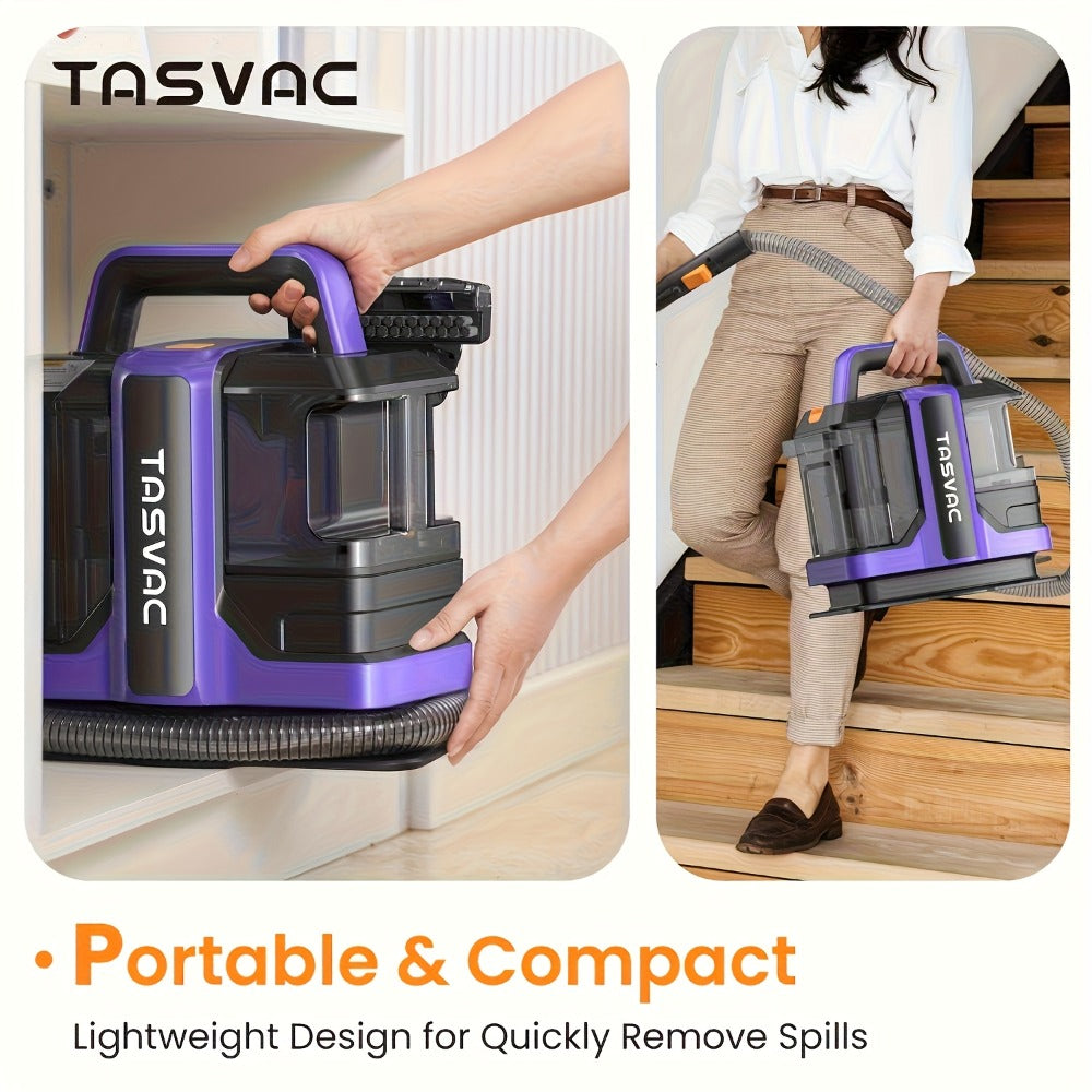 Portable Carpet Cleaner Deep Cleaning Machine with Dual Brushes Powerful Spray for Upholstery Stairs Car Seats Tough Stain Removal