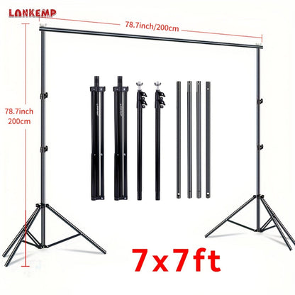 Telescoping Photography Backdrop Stand with LM-2020 and LM-2630c Size Options for 79 x 79 or 118 x 102-Inch Frames