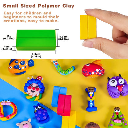 Polymer Clay Kit 50 or 100 Vibrant Colors, Oven Bake Modeling Clay with the Listed Color, Size or Set Options for Everyday Use