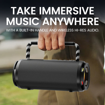Bluetooth Speaker Cylindrical RGB Model with Carry Cords, USB and TF Playback, Four Colors and 7.17-Inch Body